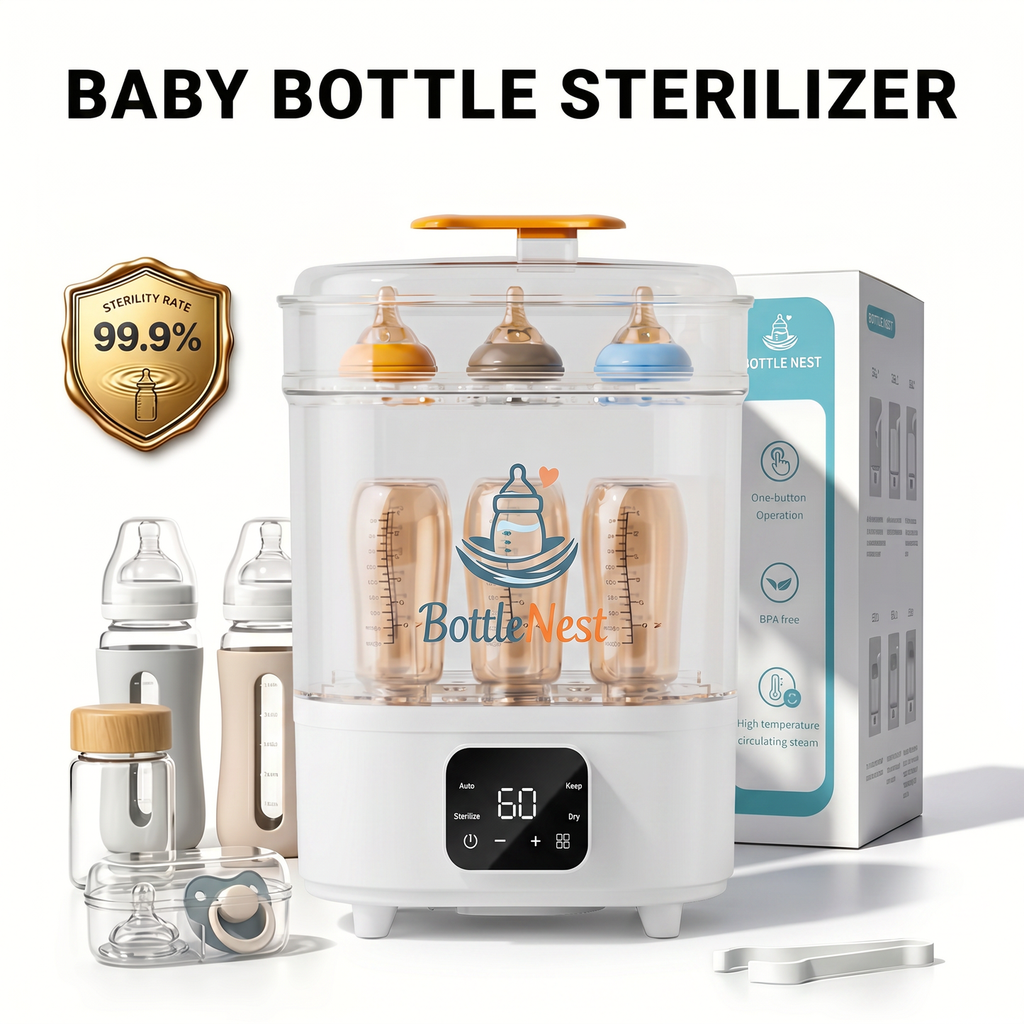 3-in-1 Baby Bottle Washer, Steam Sterilizer & Dryer