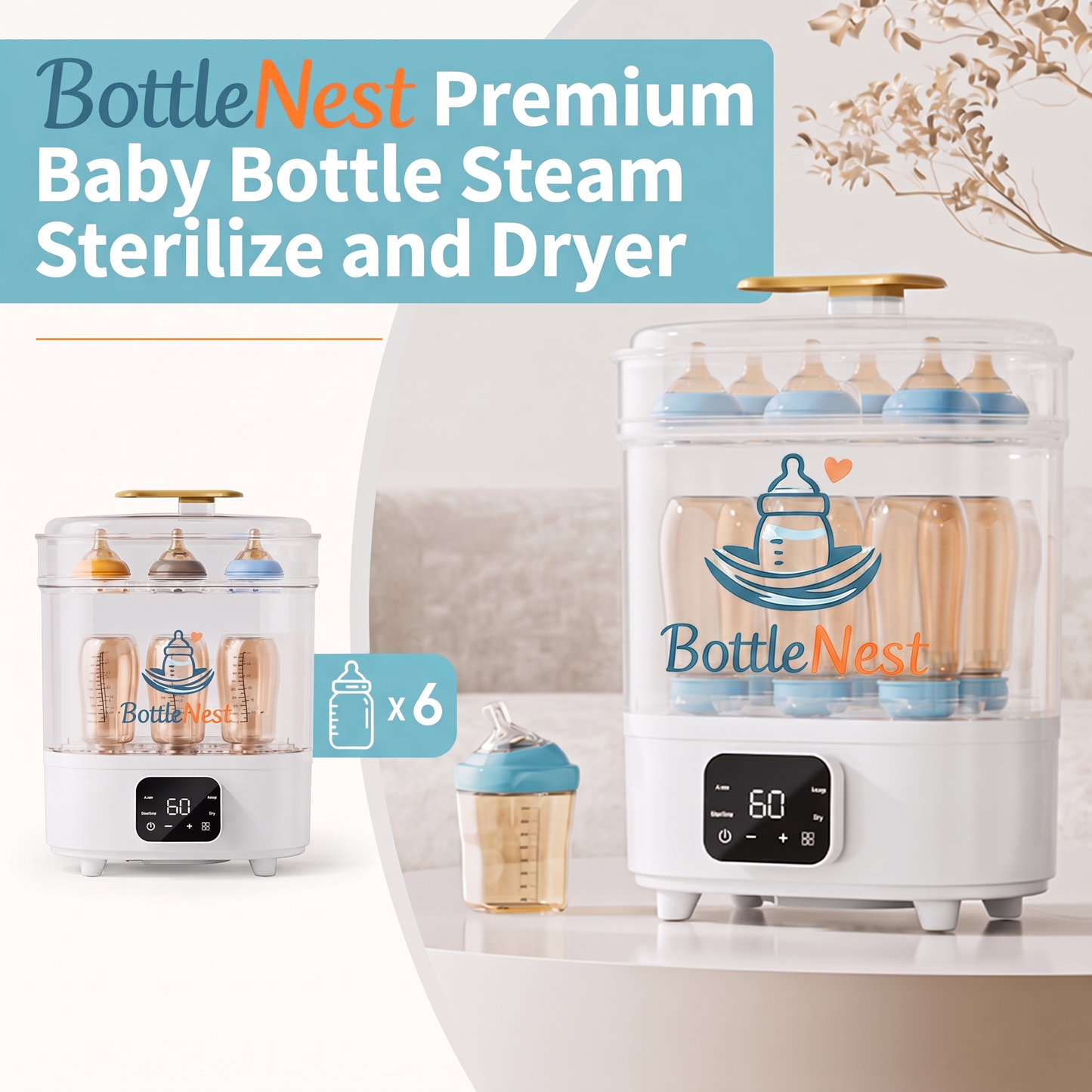 3-in-1 Baby Bottle Washer, Steam Sterilizer & Dryer