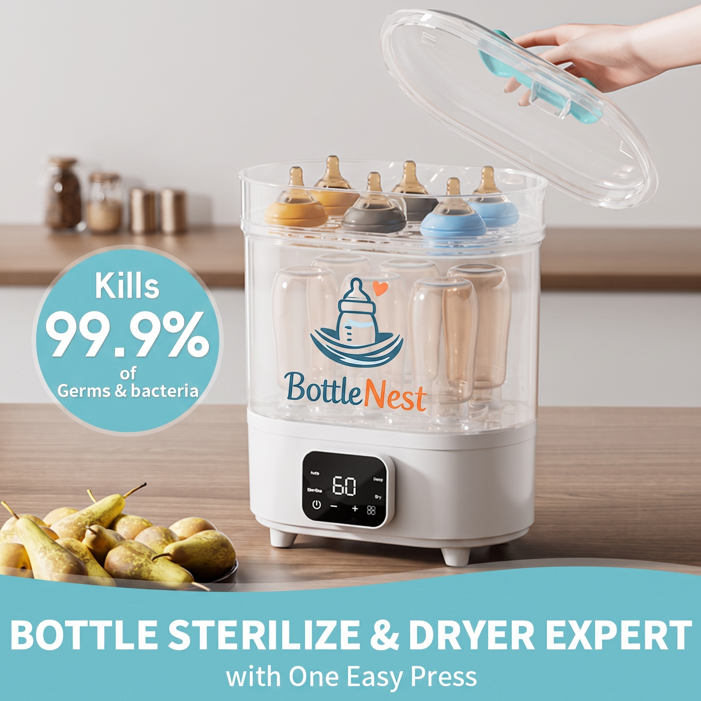 3-in-1 Baby Bottle Washer, Steam Sterilizer & Dryer